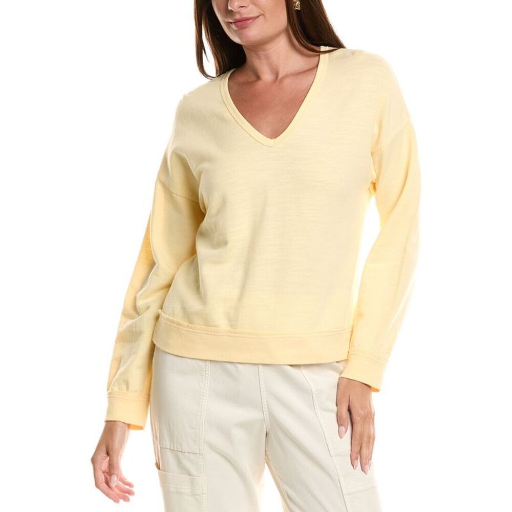 Xcvi Womens Rolin Pullover, Yellow